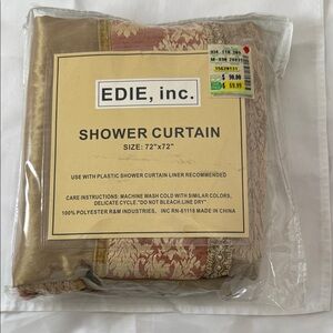 Edie Inc. Gold and Red Shower Curtain